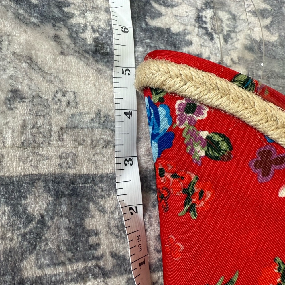 Cherry 🍒 Red Privileged Red Floral Wedge Sandals size 6 - Picture 10 of 14